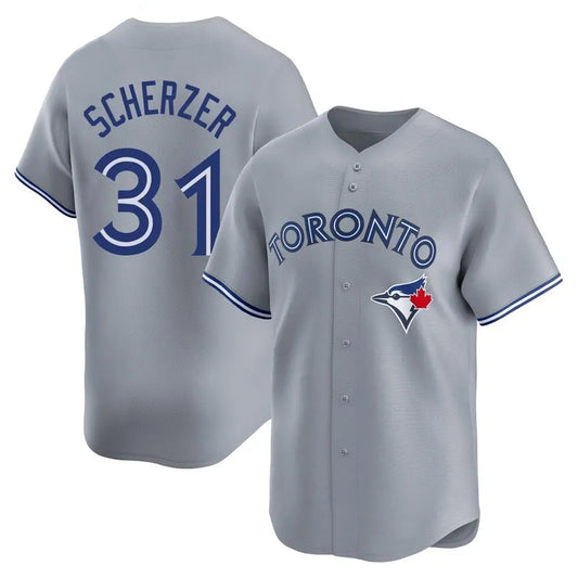 T.Blue Jays #31 Max Scherzer Player Gray Limited Home Game Baseball Jerseys