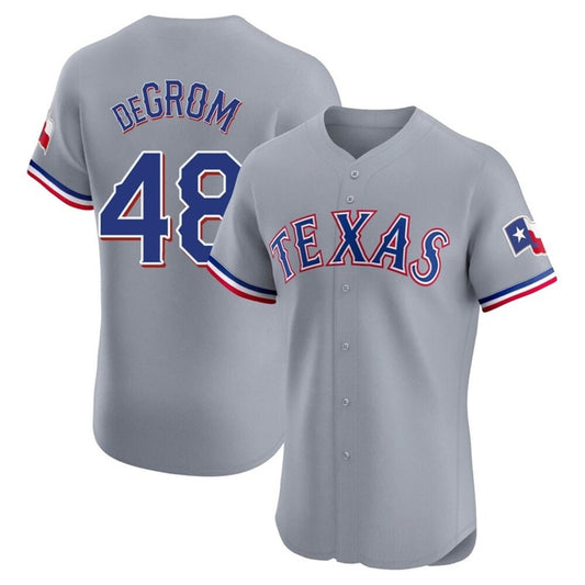 T.Rangers #48 Jacob deGrom Player Gray Limited Elite Baseball Jerseys