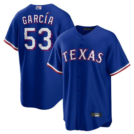 T.Rangers #53 Adolis Garcia Player Royal Replica Home Baseball Jerseys