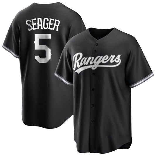 T.Rangers #5 Corey Seager Player Black Replica Game Baseball Jerseys