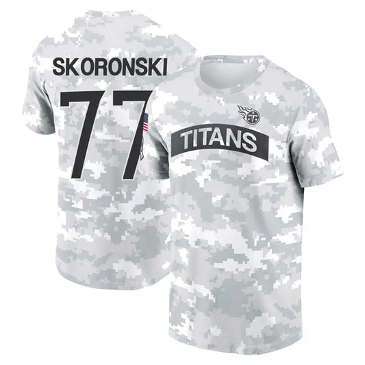 T.Titans #77 Peter Skoronski Player Arctic Camo Salute To Service T-Shirt Football Jerseys