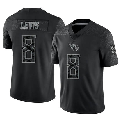 T.Titans #8 Will Levis Player Black RFLCTV Limited Football Jerseys