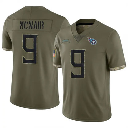 T.Titans #9 Steve McNair Player Olive Salute To Service Limited Football Jerseys