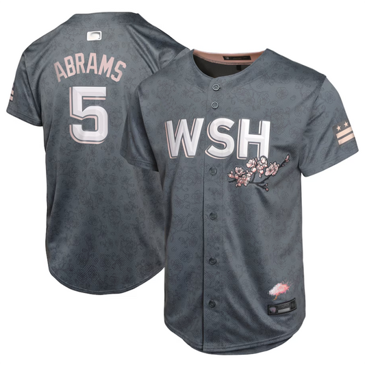 W.Nationals #5 C.J. Abrams Player Charcoal City Connect Limited Baseball  Jerseys